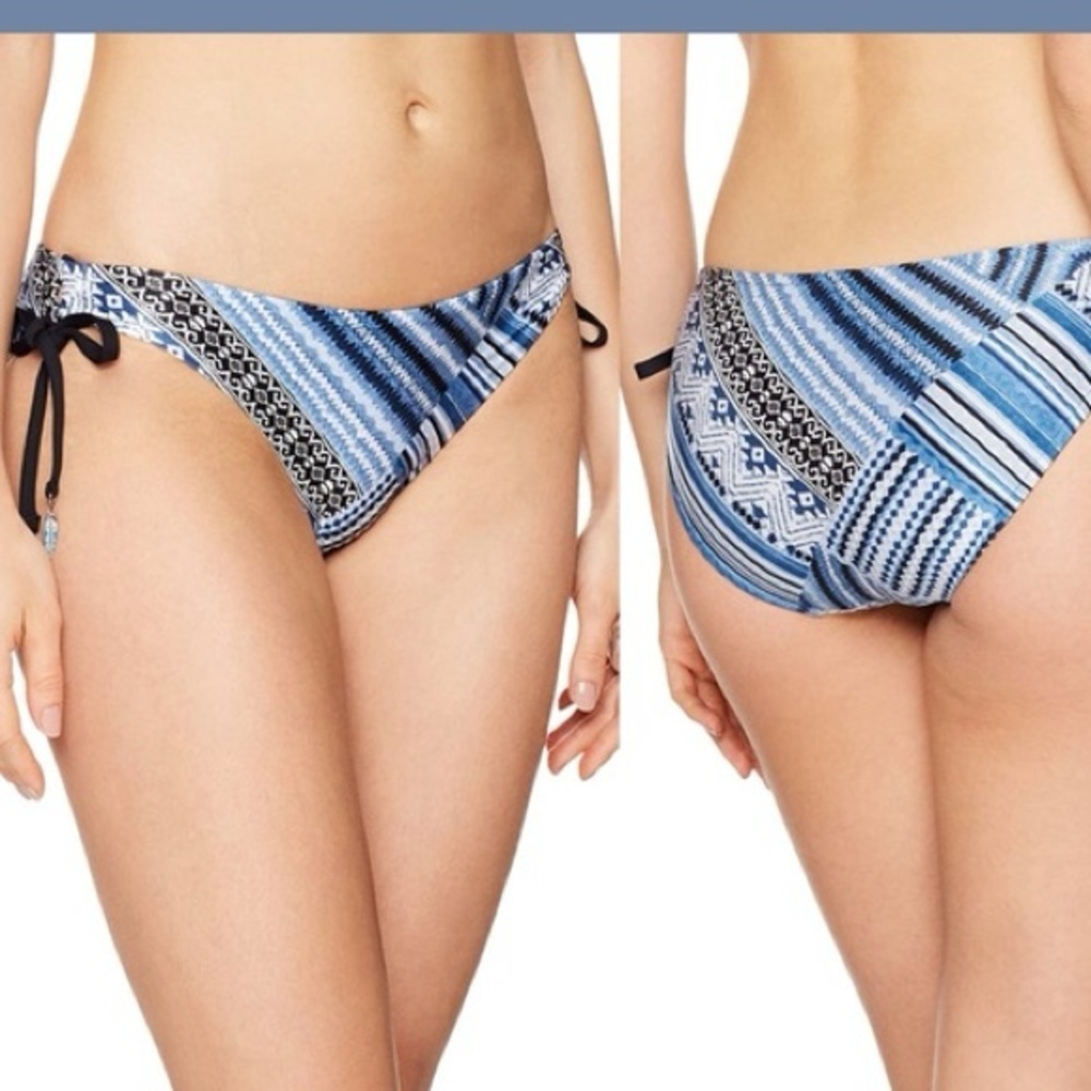 🎀NWT SEAFOLLY desert tribe loop tie side hipster bluestone us 6 bikini bottom